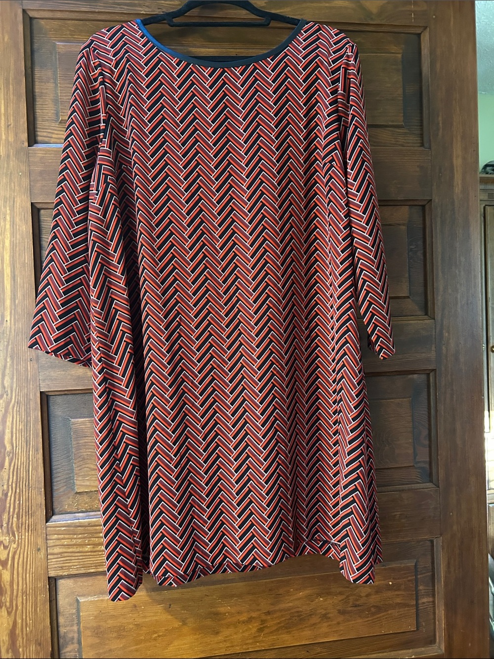 Beige by eci Red Chevron-Print Shift Dress
